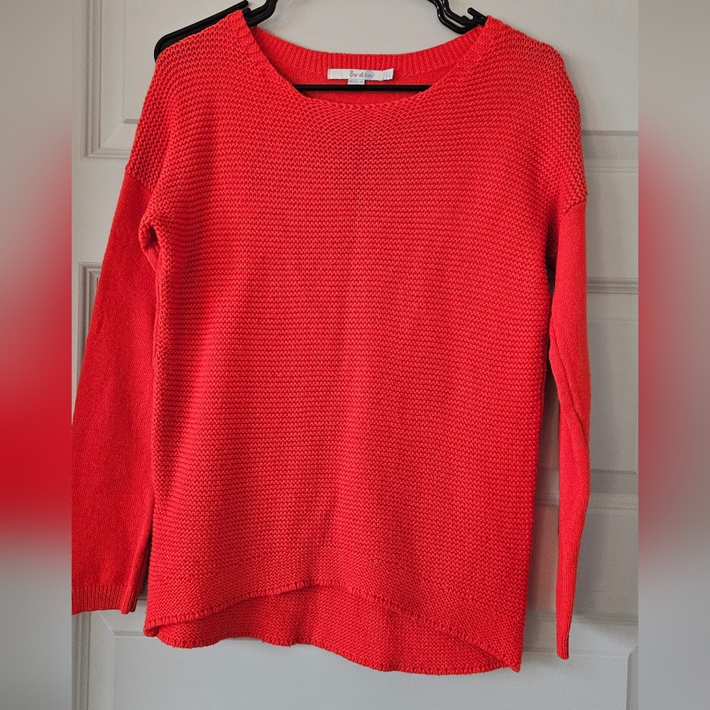 Boden US size 2 orange sweater. I think it fits like a small.